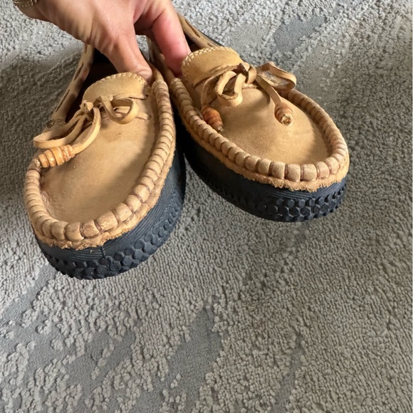 Cole Haan Slip On Boat Shoe leather Brown tan flats driving loafer 8.5 - Picture 3 of 12